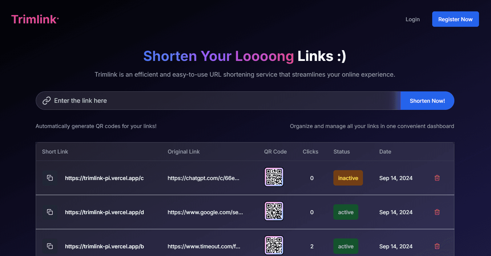 Trimlink – Fast & Reliable URL Shortener